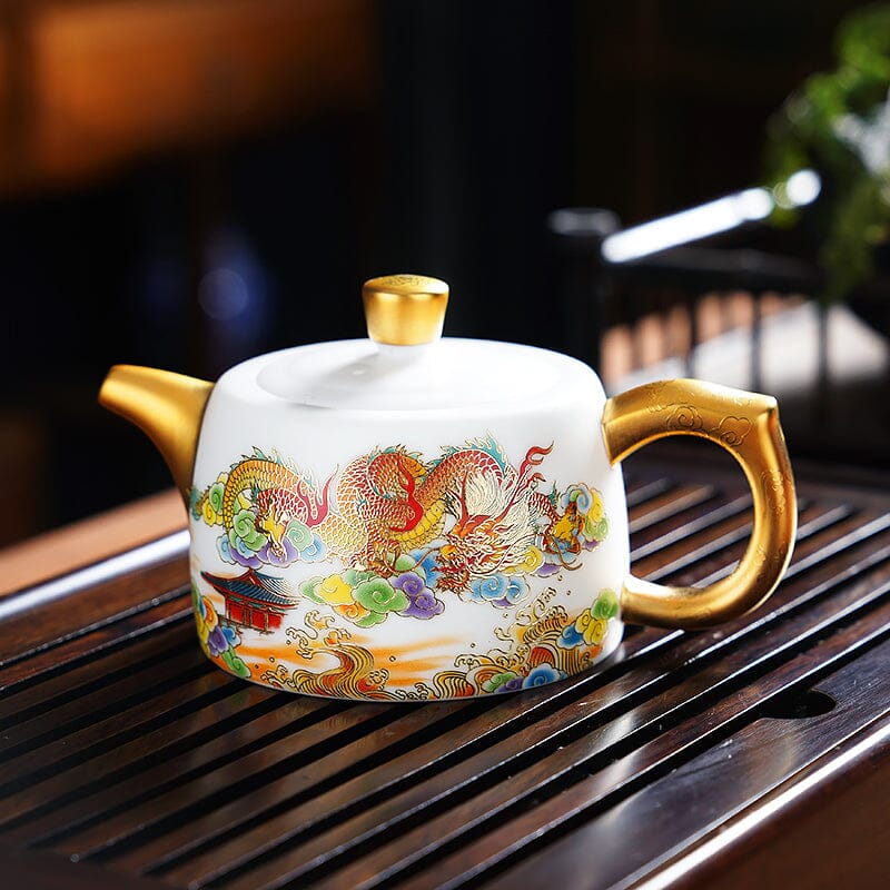Colorful Dragon Teapot Tenmokus