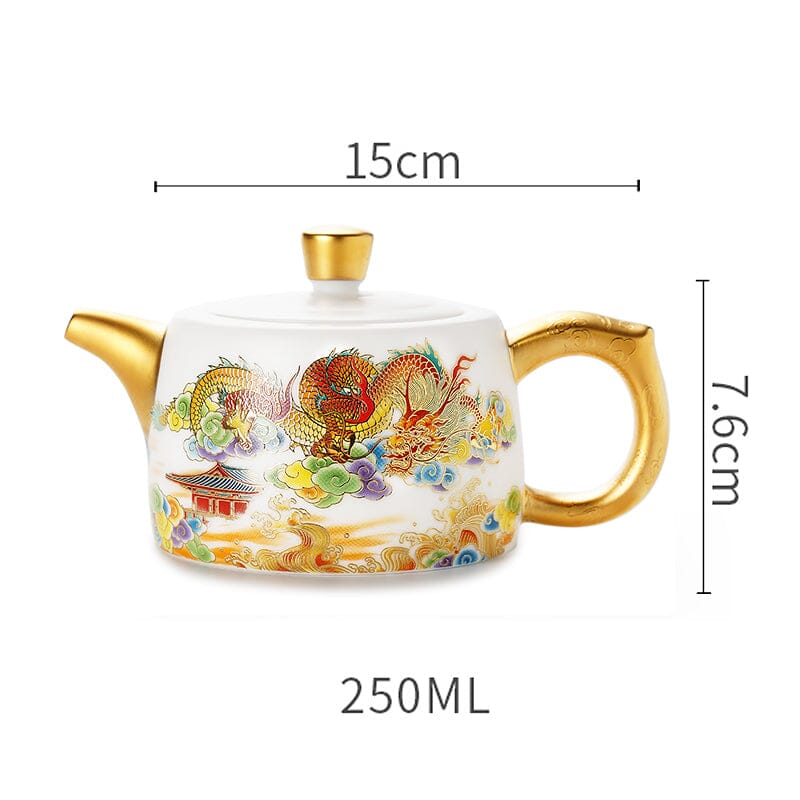 Colorful Dragon Teapot Tenmokus