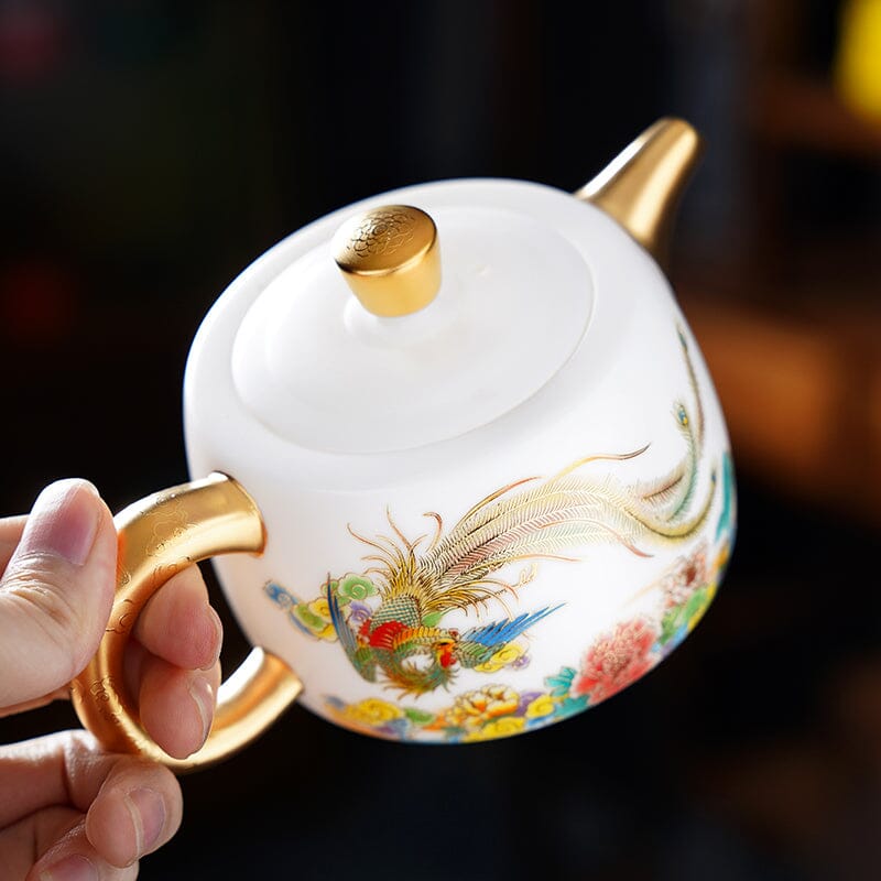 Colorful Phoenix Teapot Tenmokus