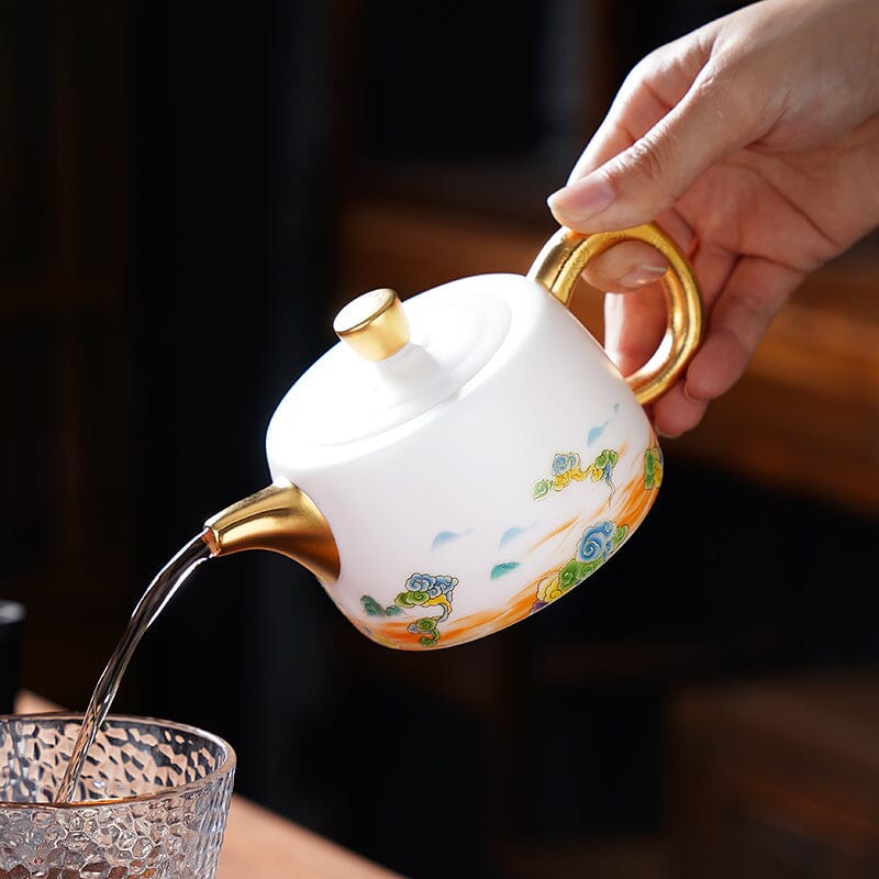 Colorful Phoenix Teapot Tenmokus