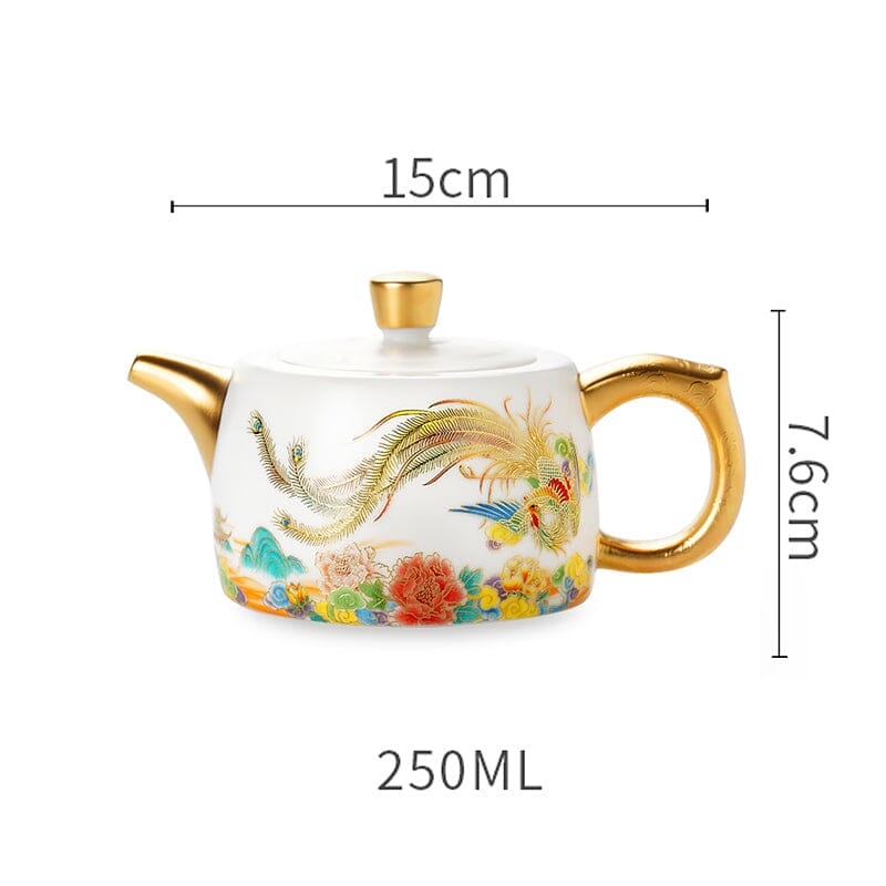 Colorful Phoenix Teapot Tenmokus