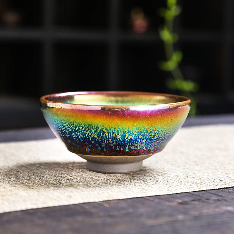 Rainbow Shower Tea Cup Tenmokus