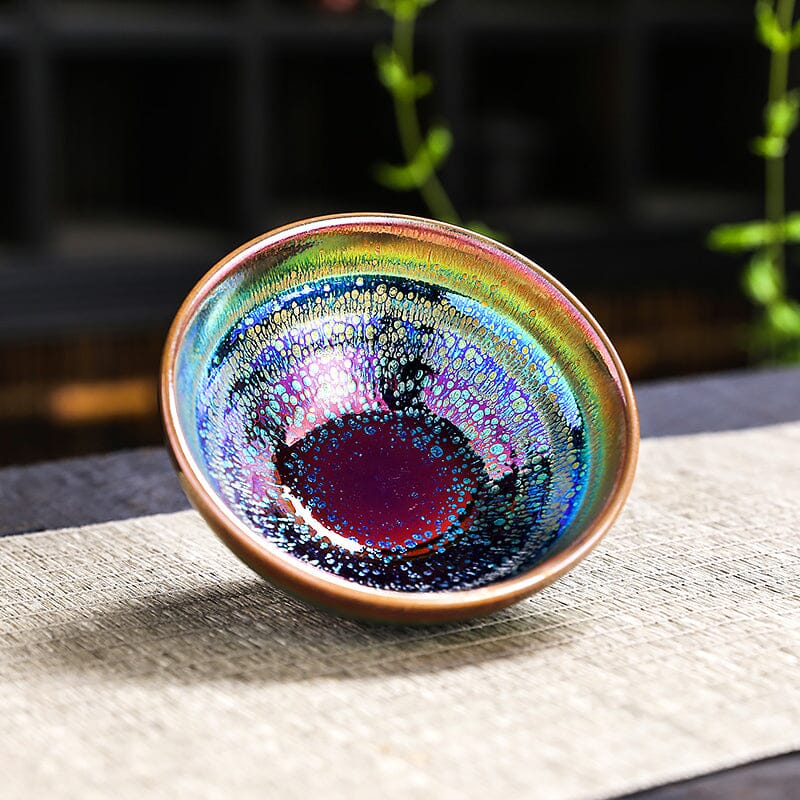 Rainbow Shower Tea Cup Tenmokus