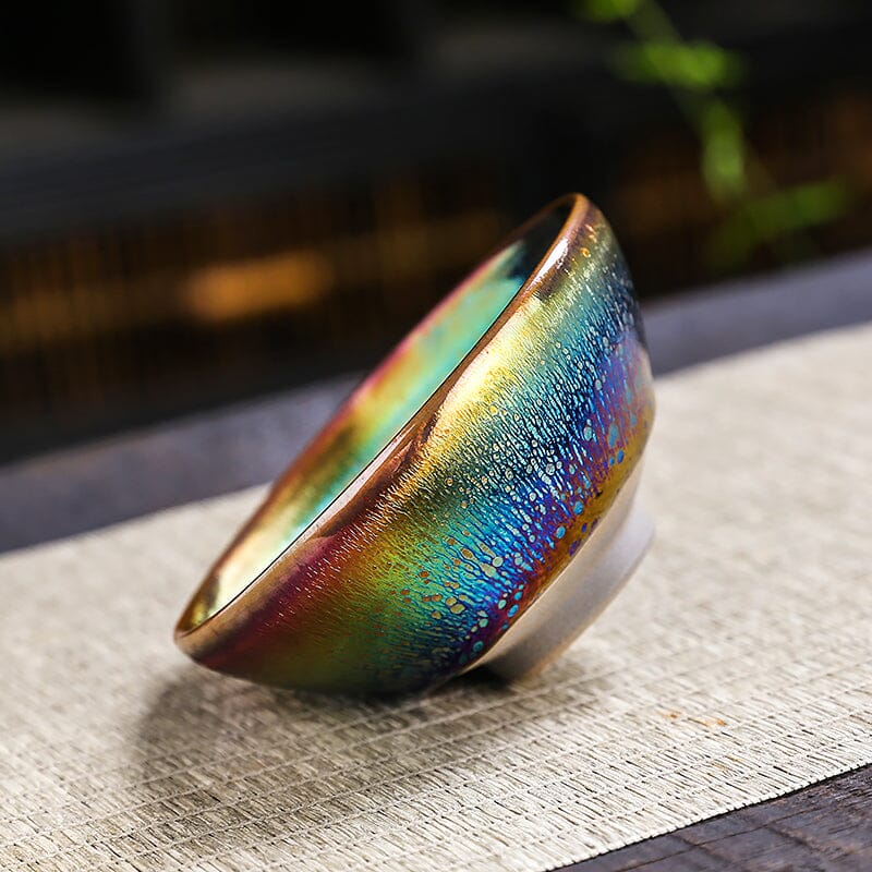 Rainbow Shower Tea Cup Tenmokus