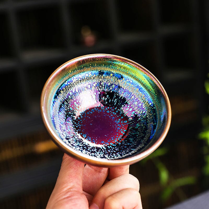 Rainbow Shower Tea Cup Tenmokus