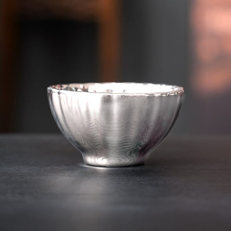 Vivid Silver Tea Cup Tenmokus