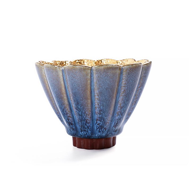 Golden Flower Tea Cup Tenmokus
