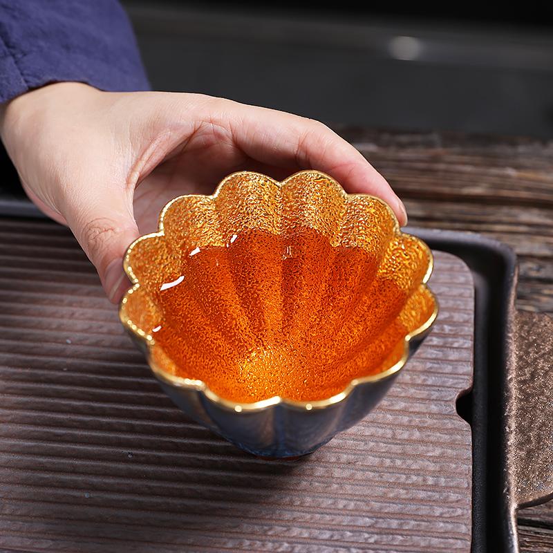 Golden Flower Tea Cup Tenmokus
