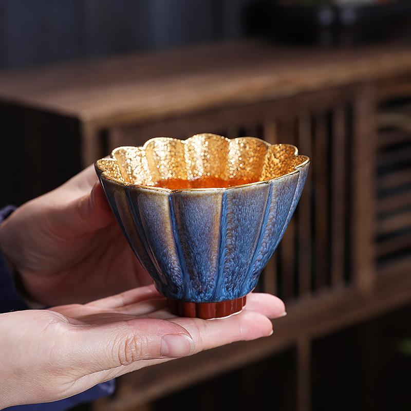 Golden Flower Tea Cup Tenmokus