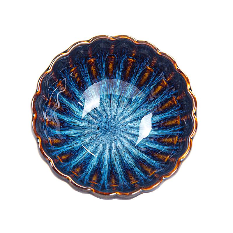 Golden Peacock Tea Cup Tenmokus