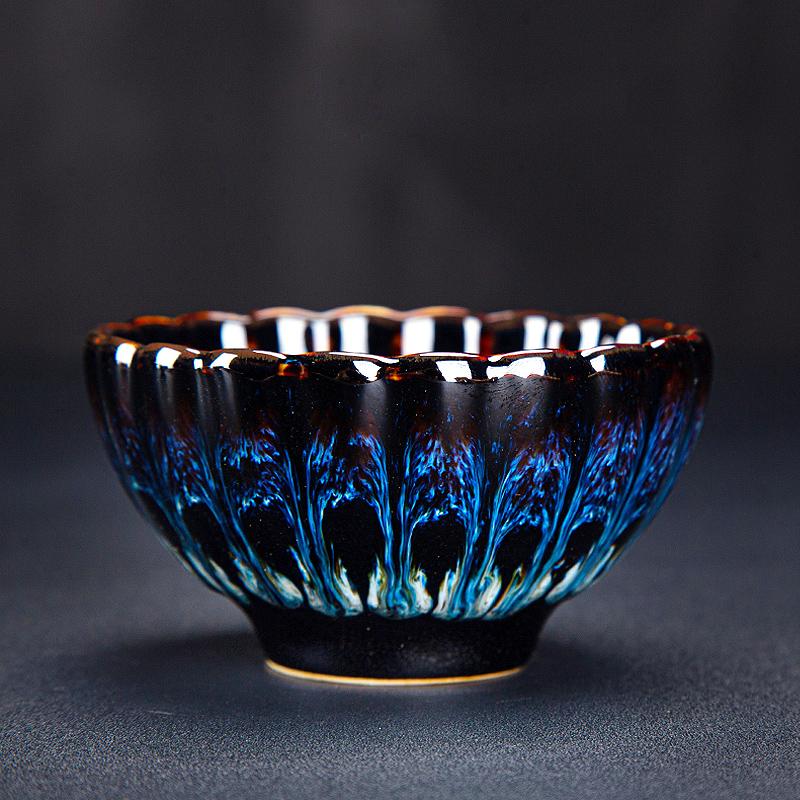 Golden Peacock Tea Cup Tenmokus