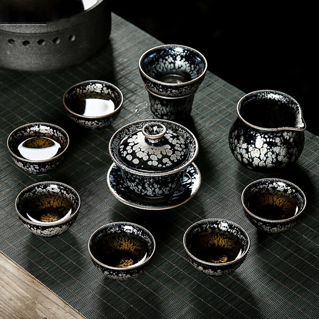 TONGTONG Uno Destacada JianZhan Raw Ore Tenmoku Coloridas Tazas de té de Boca Ancha Taza de té de Kung Fu de Cerámica Hecha a Mano - NO.59 TONGTONG Uno Destacada JianZhan Raw Ore Tenmoku Coloridas Tazas de té de Boca Ancha Taza de té de Kung Fu de Cerámica Hecha a Mano - NO.59