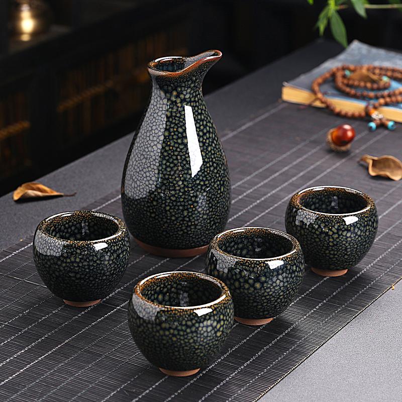 Wood Sake Set Sake Set Tenmokus