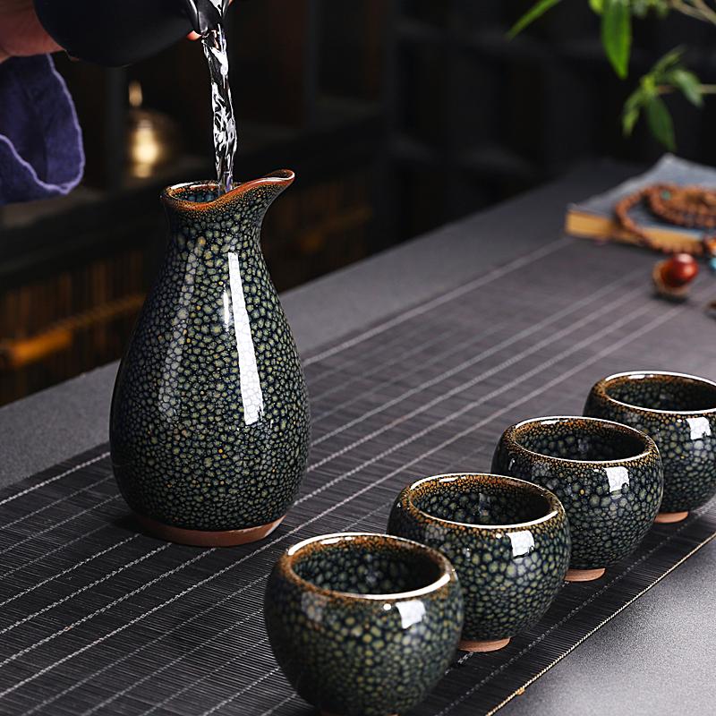 Wood Sake Set Sake Set Tenmokus