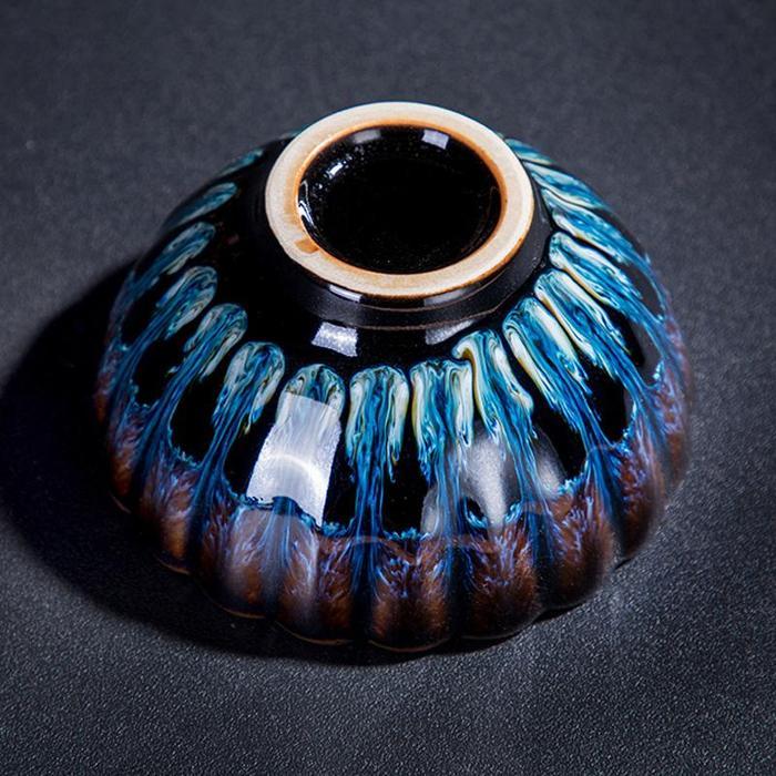 Golden Peacock Tea Cup Tenmokus