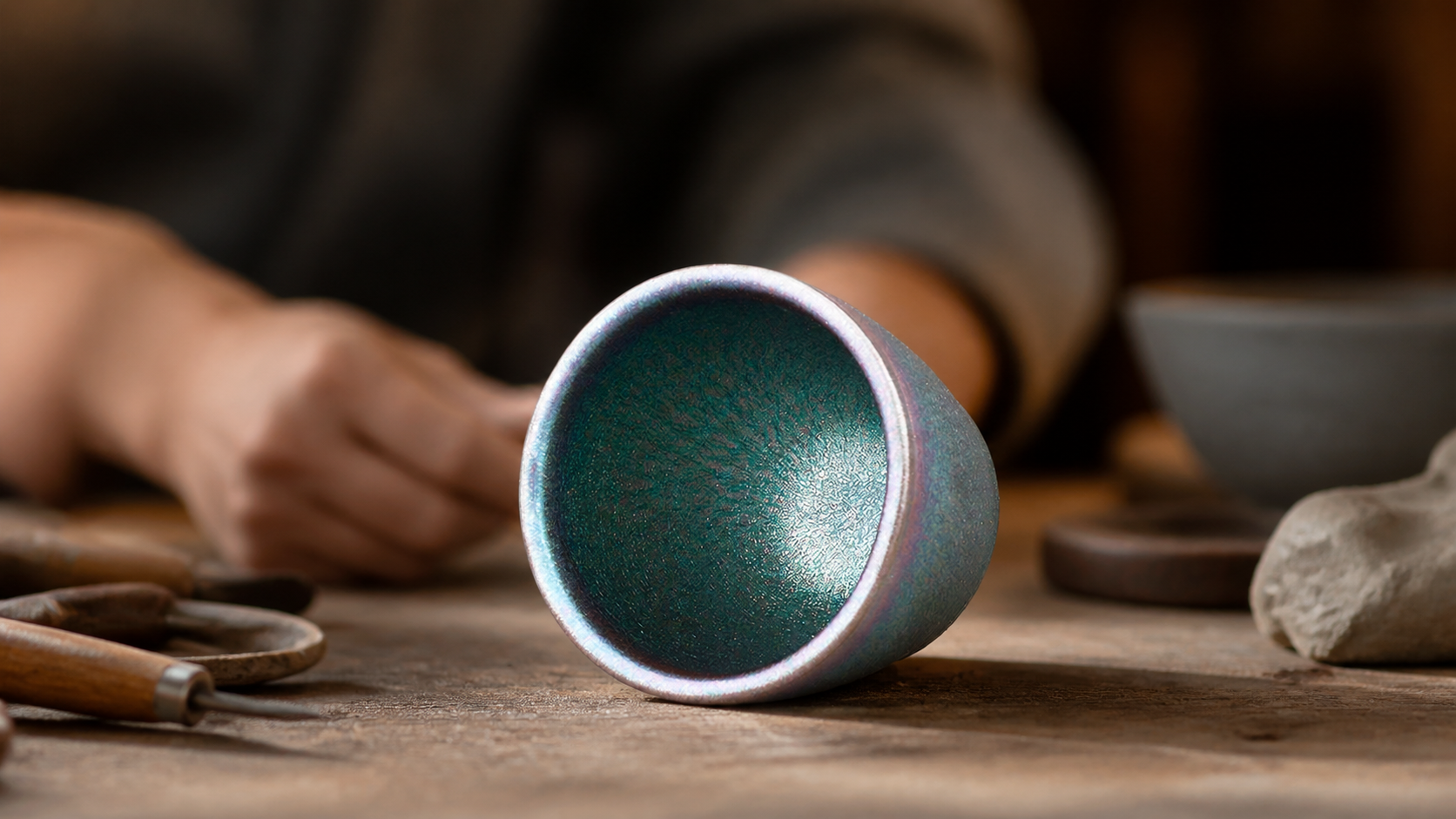 The Soul of Clay: A Tenmoku Tea Bowl’s Journey from Ancient Kiln to Modern Cup