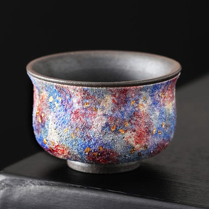 Blaze Sparks Tea Cup Tenmokus