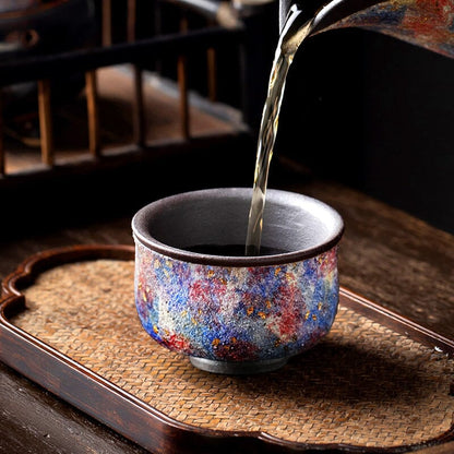 Blaze Sparks Tea Cup Tenmokus