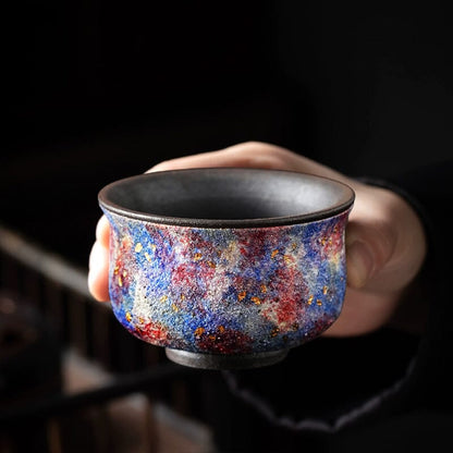 Blaze Sparks Tea Cup Tenmokus