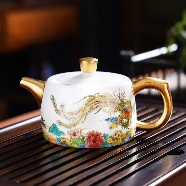 Colorful Phoenix Teapot Tenmokus
