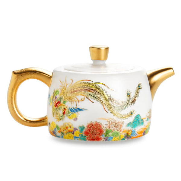 Colorful Phoenix Teapot Tenmokus