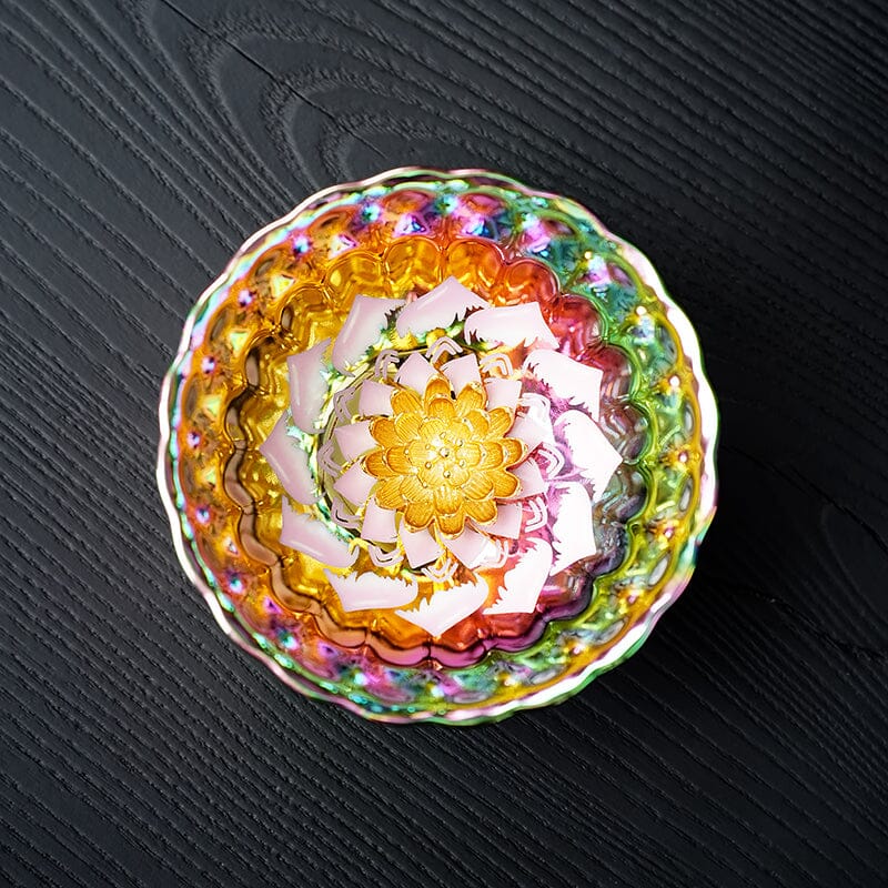 Vivid Fairy Tenmoku Tea Cup | Handmade Jianzhan with Oil-Spot