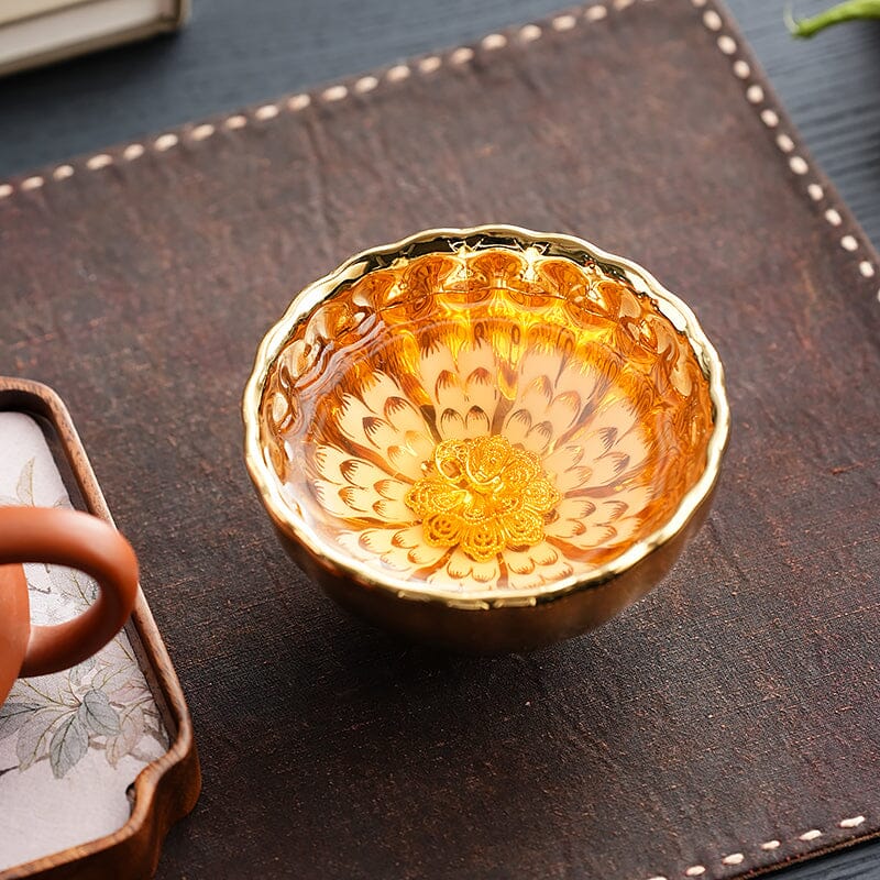Vivid Gold Tea Cup Tenmokus