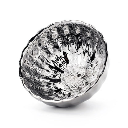 Vivid Silver Tea Cup Tenmokus