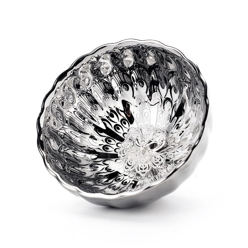 Vivid Silver Tea Cup Tenmokus