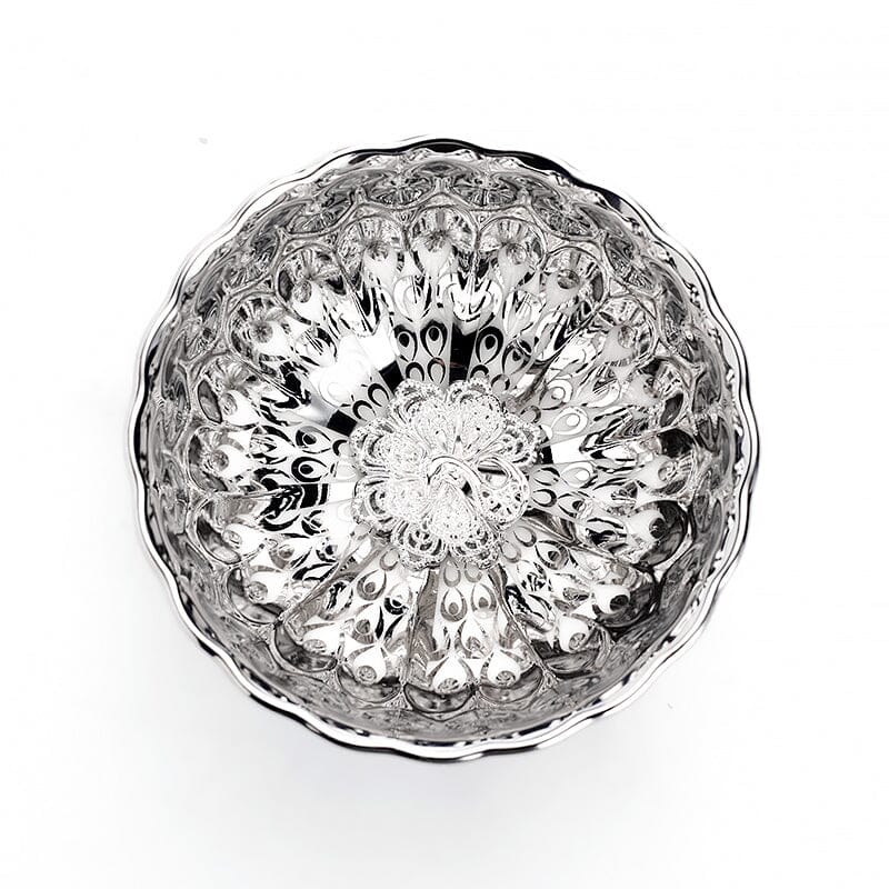 Vivid Silver Tea Cup Tenmokus