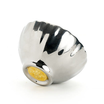 Vivid Silver Tea Cup Tenmokus