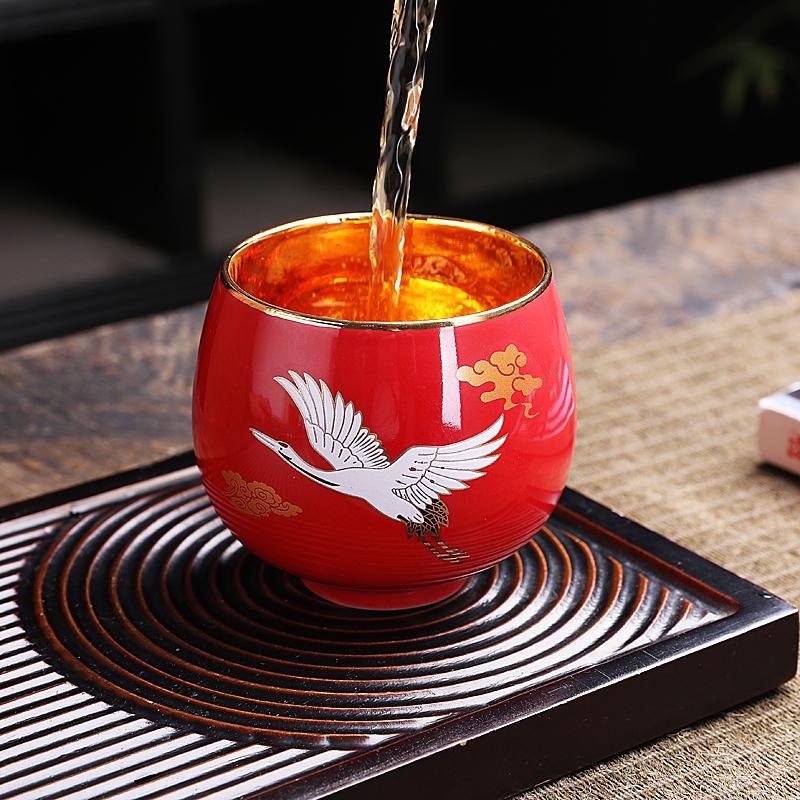 Crane Tea Cup Tenmokus