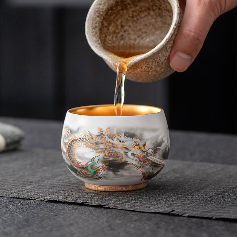Colorful Dragon Tea Cup Tenmokus