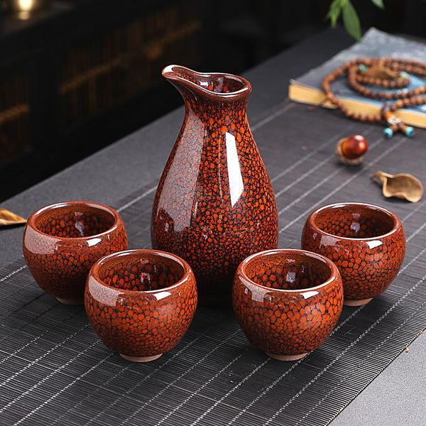 Handmade Glazed Sake Sets – Tenmokus