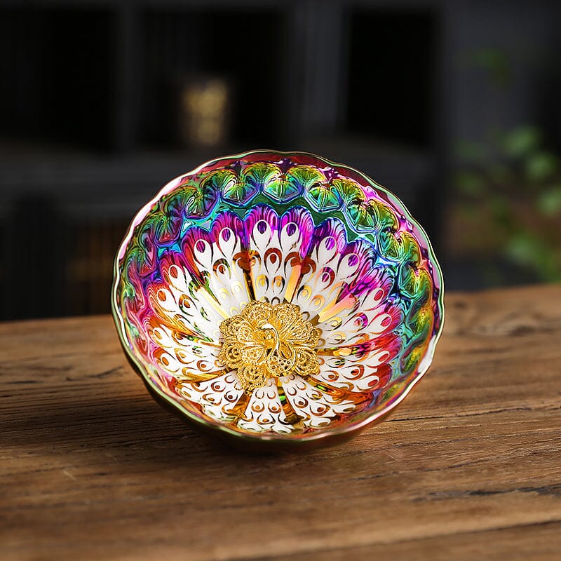 beswick theminstrel 陶器 Vivid Peacock – Handmade Jianzhan with Oil-Spot Glaze – Tenmokus